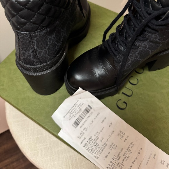 GG Ankle Boot 'Black GG Supreme' Size 7 - Picture 7 of 8